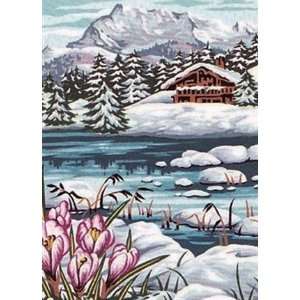  FLEURS DES NEIGES NEEDLEPOINT CANVAS Arts, Crafts 