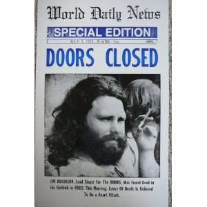 World Daily News Special Edition Doors Closed Jim Morrisons Death 