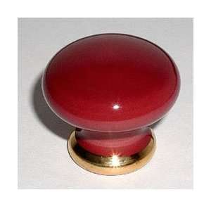  Imperial Knob   Burgundy with Gold Foot on 1 1/2 Imperial 