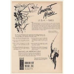 1960 BMI Broadcast Music Concert Statistics Print Ad 