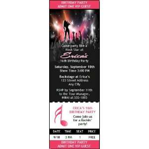   Concert Singer Female Party Ticket Invitation: Health & Personal Care