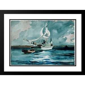   24x19 Framed and Double Matted Sloop, Nassau: Sports & Outdoors