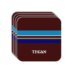 Personal Name Gift   TEGAN Set of 4 Mini Mousepad Coasters (blue 