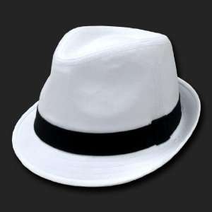   BLACK POLY WOVEN FEDORA MIAMI TUXEDO HAT HATS LRG/XL 