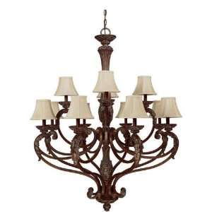 Capital Lighting 4312GB 421 Twelve Light Bronze Up Chandelier GILDED 