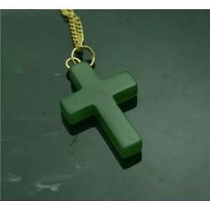  Jade Cross Pendant (0960 7): Jewelry