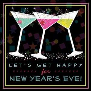 Get Happy on New Years Eve Bright Cocktail Party Invitations (10 pack)