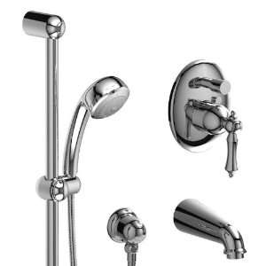   Pressure balance tub shower with diverter and stops