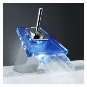 Color Changing LED Waterfall Bathroom Sink Faucet