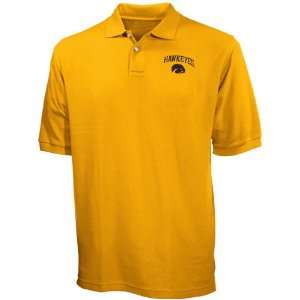  Iowa Hawkeyes Gold Pique Polo: Sports & Outdoors