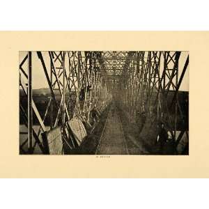 1903 Print Trans Siberian Railway Bridge Russia Architecture Train 