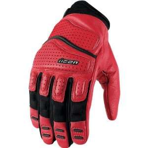   Icon Superduty 2 Motorcycle Gloves Red Small S 3301 1367: Automotive