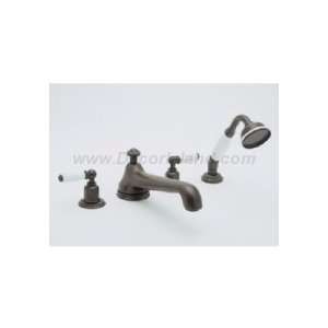 Rohl 4 Hole Low Level Tub Filler w/Handshower & Lever Handles U.3737L 