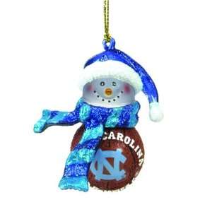 NCAA North Carolina Tar Heels Basketball Snowman Christmas Ornaments 