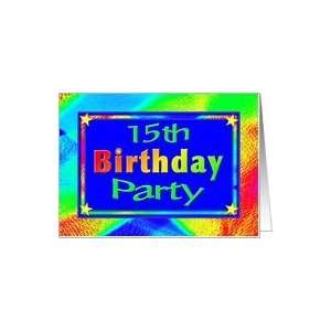  15th Birthday Party Invitation Bright Lights Card: Toys 