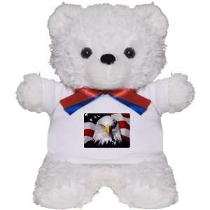  Teddy Bear White Eagle on American Flag 