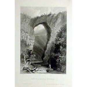  Bartlett 1839 Engraving of a Natural Bridge, Virginia 