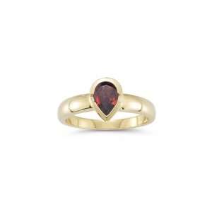    0.91 Cts Garnet Solitaire Ring in 18K Yellow Gold 8.5: Jewelry