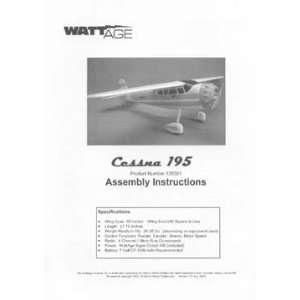  Watt Age Manual   Cessna 195: Toys & Games