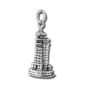  3D Stone Lighthouse Sterling Silver Charm: Evercharming 