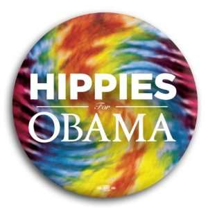  Unofficial Obama *Hippies for Obama* Campaign Button / Pin 