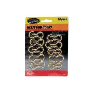  24 Packs of 20 Brass Screw Hooks: Office Products