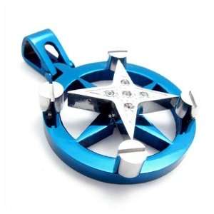  Navigator Blue Four Point Star Pendant Necklace: Jewelry