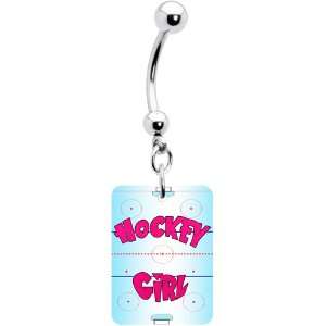  Ice Rink Hockey Girl Belly Ring: Jewelry