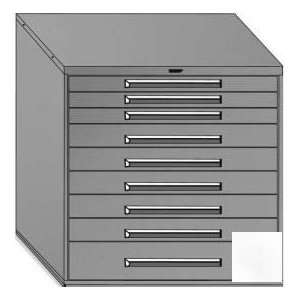 Equipto 45Wx44H Modular Cabinet 9 Drawers, No Lock Smooth Reflective 