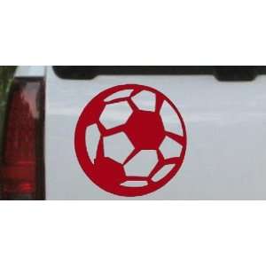Soccer Ball Sports Car Window Wall Laptop Decal Sticker    Red 22in X 