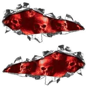  Ripped Design with Red Skulls   6 h x 12 w Everything 