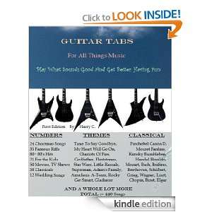 Guitar Tabs For All Things Music Harry C  Kindle Store
