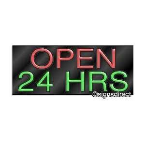  OPEN 24 HOURS Neon Sign