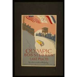  WPA Poster Olympic bobsled run, Lake PlacidUp where winter 