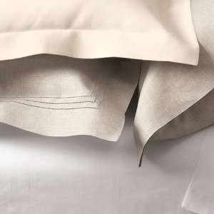 Hemstitch Italian Linen Shams ( Standard/Queen, Flax 