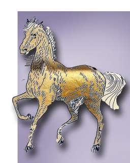 1950s Spirited Stallion Horses Transfer #618 ORIG!  