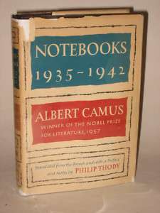 Albert Camus   NOTEBOOKS 1935 1942   1963 HC/DJ 1stEd  