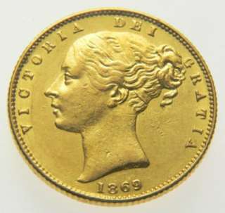  Queen Victoria Gold Shield Sovereign Coin Die 22. CGS EF 60  
