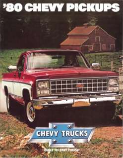 CHEVROLET 1980 ORIGINAL Pick Up Truck Sales Brochure  