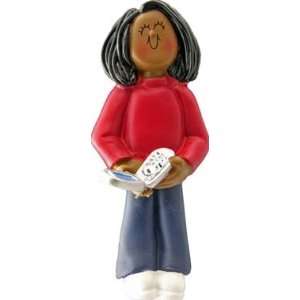  3951 Cell Phone: Female African American Ornament 