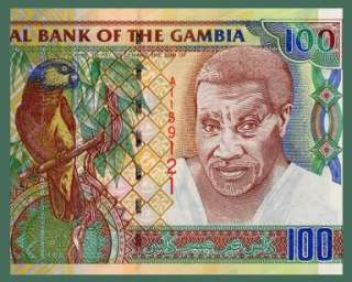 100 DALASIS Banknote GAMBIA 2001   SENEGAL PARROT   UNC  