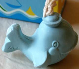 AVON COLLECTIBLE WILBUR THE WHALE, BLUE SOAP ON A ROPE  