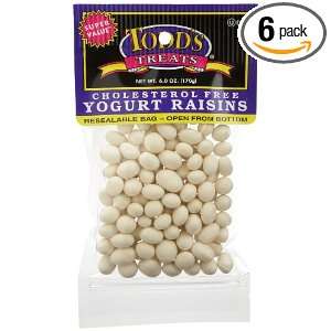 Todds Treats Yogurt Raisins, 6 Ounce Bags (Pack of 6):  