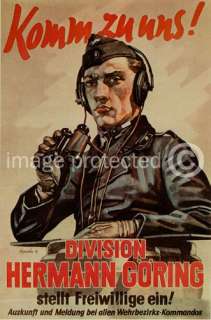 German WW2 Military Poster Division Hermann Goring  