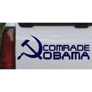 3in X 8.5in Navy    Comrade Obama Funny Political Car Window Wall 