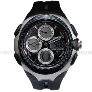 3ATM Alarm LED Diving Quartz Mens Sports Wrist Watch NR  