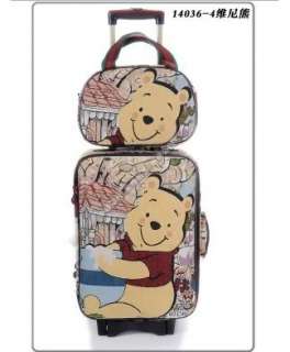 Winnie The Pooh Luggage Bag Baggage Trolley Roller Set  