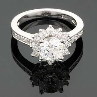 72CT 14KW MOISSANITE & DIAMOND CHANNEL CLUSTER RING  