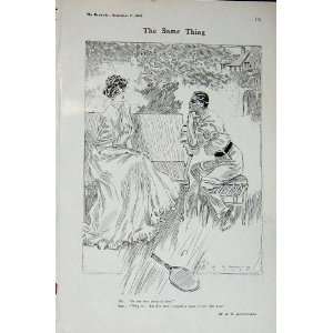  1907 Macdonald Drawing Man Woman Tennis Spa Horse Jump 