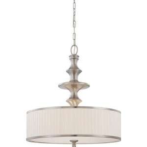 Satco Products Inc 60/4736 Candice   3 Light Pendant w/ Pleated White 